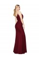 V-Back Long Soft Chiffon Burgundy Mermaid Sexy Evening Dress UK Online