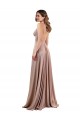 Low Back Long Spandex Dusty Pink A-Line Sexy Evening Dress UK Online