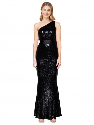 Long Sequin Black Mermaid Evening Dress UK Online