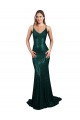 Low Back Long Sequin Dark Green Mermaid Sexy Evening Dress UK Online